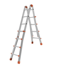 Scala telescopica Squadra - 8+8 gradini - alluminio - Marchetti