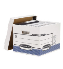 Scatola archivio Bankers Box System - con coperchio - 33,3 x 28,5 x 38 cm - bianco - Fellowes