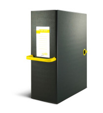 Scatola archivio Big Next - dorso 12 cm - 25 x 35 cm - nero/giallo - Sei Rota