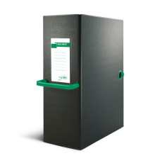 Scatola archivio Big Next - dorso 12 cm - 25 x 35 cm - nero/verde - Sei Rota