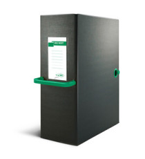 Scatola archivio Big Next - dorso 16 cm - 25 x 35 cm - nero/verde - Sei Rota