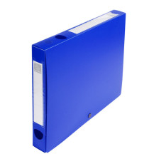 Scatola per archivio box - con bottone - 25 x 33 cm - dorso 4 cm - blu - Exacompta