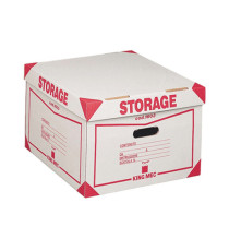 Scatola Storage - con coperchio - 38,5 x 26,4 x 39,7 cm - bianco e rosso - Esselte Dox
