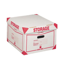 Scatola Storage - con coperchio - 38,5 x 26,4 x 39,7 cm - bianco e rosso - Esselte Dox