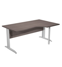 Scrivania Compact Destro Easy - 160 x 60/80/100 cm - Frassino toscano/grigio cromato
