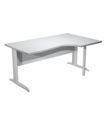 Scrivania Compact Destro Easy - 160 x 60/80/100 cm - Grigio/grigio cromato