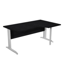 Scrivania Compact Destro Easy - 160 x 60/80/100 cm - Nero venato/grigio cromato