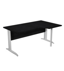 Scrivania Compact Destro Easy - 160 x 60/80/100 cm - Nero venato/grigio cromato