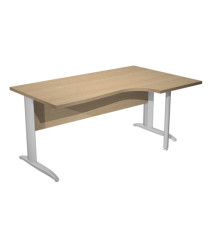 Scrivania Compact Destro Easy - 160 x 60/80/100 cm - Rovere/grigio cromato