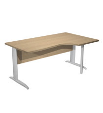 Scrivania Compact Destro Easy - 160 x 60/80/100 cm - Rovere/grigio cromato