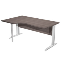 Scrivania Compact Sinistro Easy - 160 x 60/80/100 cm - Frassino toscano/grigio alluminio