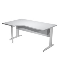 Scrivania Compact Sinistro Easy - 160 x 60/80/100 cm - Grigio/grigio cromato