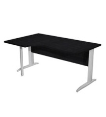 Scrivania Compact Sinistro Easy - 160 x 60/80/100 cm - Nero venato/grigio cromato