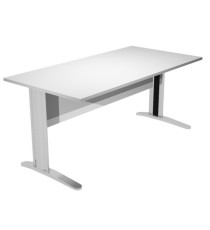 Scrivania lineare Easy - 120 x 80 x 72 cm - Grigio/grigio cromato