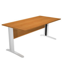 Scrivania lineare Easy - 120 x 80 x 72 cm - Noce chiaro/grigio cromato