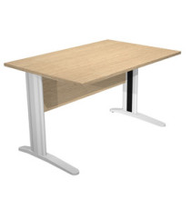 Scrivania lineare Easy - 120 x 80 x 72 cm - Rovere/grigio cromato