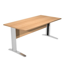 Scrivania lineare Easy - 140 x 80 x 72 cm - Faggio/grigio cromato