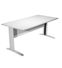 Scrivania lineare Easy - 140 x 80 x 72 cm - Grigio/grigio cromato