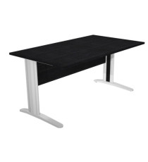 Scrivania lineare Easy - 140 x 80 x 72 cm - Nero venato/grigio cromato