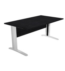 Scrivania lineare Easy - 140 x 80 x 72 cm - Nero venato/grigio cromato