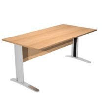 Scrivania lineare Easy - 160 x 80 x 72 cm - Faggio/grigio cromato