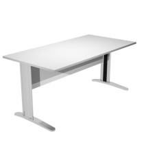 Scrivania lineare Easy - 160 x 80 x 72 cm - Grigio/grigio cromato