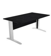 Scrivania lineare Easy - 160 x 80 x 72 cm - Nero venato/grigio cromato