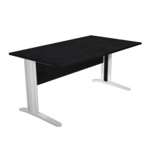 Scrivania lineare Easy - 160 x 80 x 72 cm - Nero venato/grigio cromato