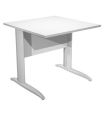 Scrivania lineare Easy - 80 x 80 x 72 cm - Bianco/grigio cromato