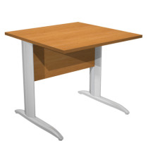 Scrivania lineare Easy - 80 x 80 x 72 cm - Noce chiaro/grigio cromato