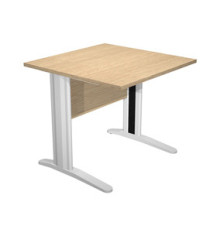 Scrivania lineare Easy - 80 x 80 x 72 cm - Rovere/grigio cromato