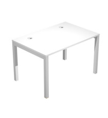 Scrivania singola Agorà - 120 x 80 x 74,6 cm - Bianco/grigio alluminio