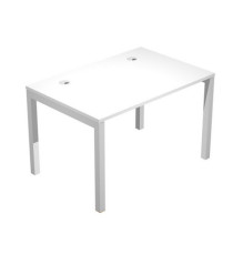 Scrivania singola Agorà - 120 x 80 x 74,6 cm - Bianco/grigio alluminio