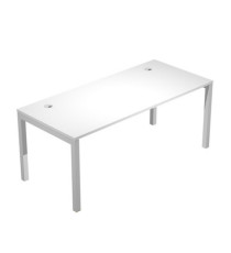 Scrivania singola Agorà - 160 x 80 x 74,6 cm - Bianco/grigio alluminio