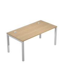 Scrivania singola Agorà - 160 x 80 x 74,6 cm - Rovere/grigio alluminio