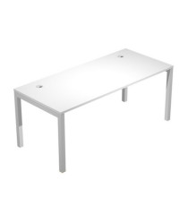 Scrivania singola Agorà - 180 x 80 x 74,6 cm - Bianco/grigio alluminio