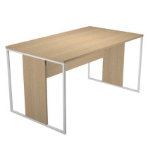 Scrivania singola Essence - 140 x 80 cm - Rovere - Gamba bianco