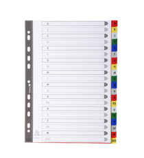 Separatore alfabetico A/Z - colori assortiti 160 gr - tasti colorati - A4 - Exacompta