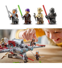 Lego Star Wars - Shuttle Jedi T-6 di Ahsoka Tano - Lego 75362 con 4 Minifigure Sabine Wren,Marrok,Spade Laser 601pz Anni 9+