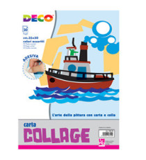 Album collage 700/20 - 35 x 50 cm - 20 fogli - carta rasata adesiva - colori assortiti - DECO