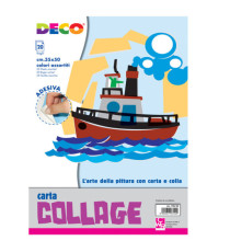 Album collage 700/20 - 35 x 50 cm - 20 fogli - carta rasata adesiva - colori assortiti - DECO