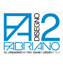 Album F2 - 33 x 48 cm - 12 fogli - 110 gr - liscio squadrato - collato - Fabriano
