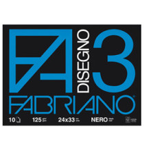 Album F3 - 24 x 33 cm - 10 fogli - 125 gr - nero - Fabriano