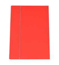 Cartella 3 lembi con elastico - A3 - dorso variabile - cartone plastificato - rosso - Cartotecnica del Garda