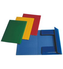 Cartella 3 lembi con elastico - A4 - dorso 0,3 cm - cartoncino plastificato - verde - Esselte