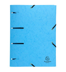 Cartella 3 lembi con elastico angolare - A4 - dorso 0,3 cm - cartoncino lustré - colori assortiti - Exacompta