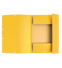 Cartella 3 lembi con elastico angolare - A4 - dorso 0,3 cm - cartoncino Lustrè - giallo - Exacompta