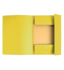 Cartella 3 lembi con elastico angolare - A4 - dorso 0,3 cm - cartoncino Lustrè - giallo limone - Exacompta