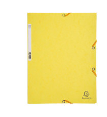 Cartella 3 lembi con elastico angolare - A4 - dorso 0,3 cm - cartoncino Lustrè - giallo limone - Exacompta