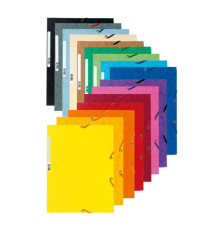 Cartella 3 lembi con elastico angolare - A4 - dorso 0,3 cm - cartoncino Lustrè - mix 10 colori brillanti - Exacompta